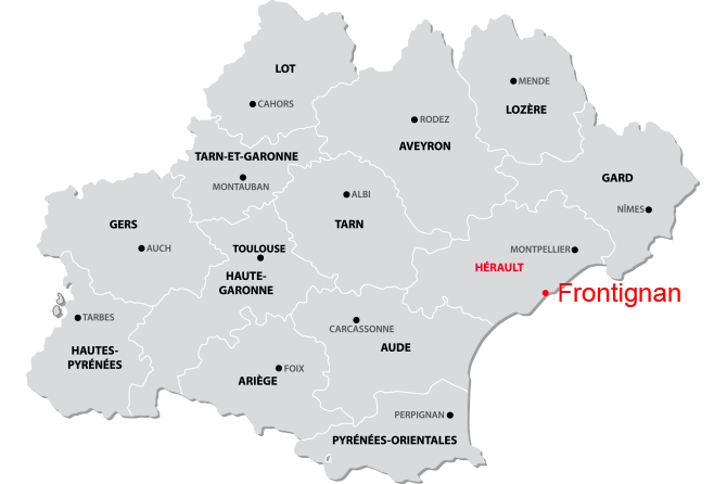 Carte des sites de production de Midi Miroiterie